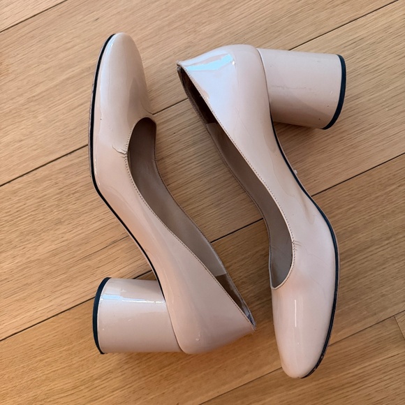 Prada - Square-Toed Beige Block Heel - Size 38 - Picture 3 of 11